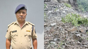रोराथांग-रंगपो सड़क मार्ग पर हुआ बड़ा भूस्खलन, पुलिसकर्मी की सतर्कता से बची कई जानें
